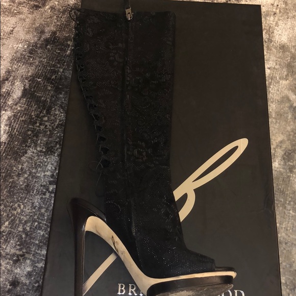 B BRIAN ATWOOD BF Charlette Peep-Toe Boots - Picture 1 of 8